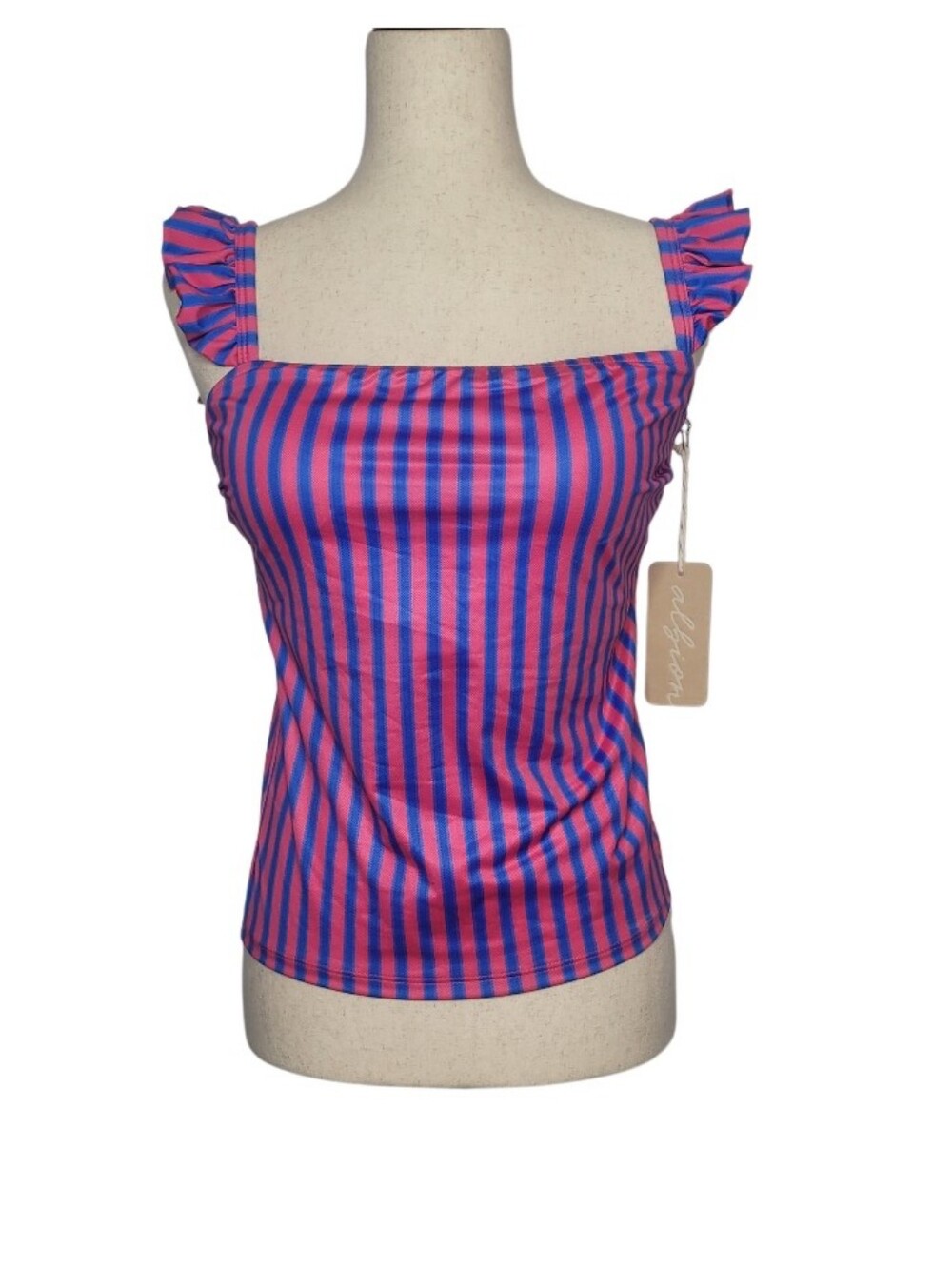 Albion Fit Women  BELLA TANKINI BERRY STRIPE  Sz Small